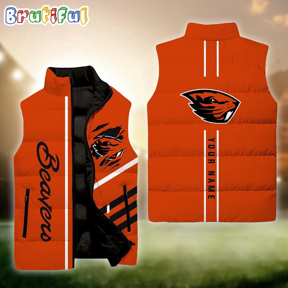 NCAA Oregon State Beavers Sport Team Personalized Sleeveless Down Puffer Jacket