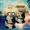 NCAA Purdue Boilermakers Flower Tropical Summer Beach Hawaiian Shirt
