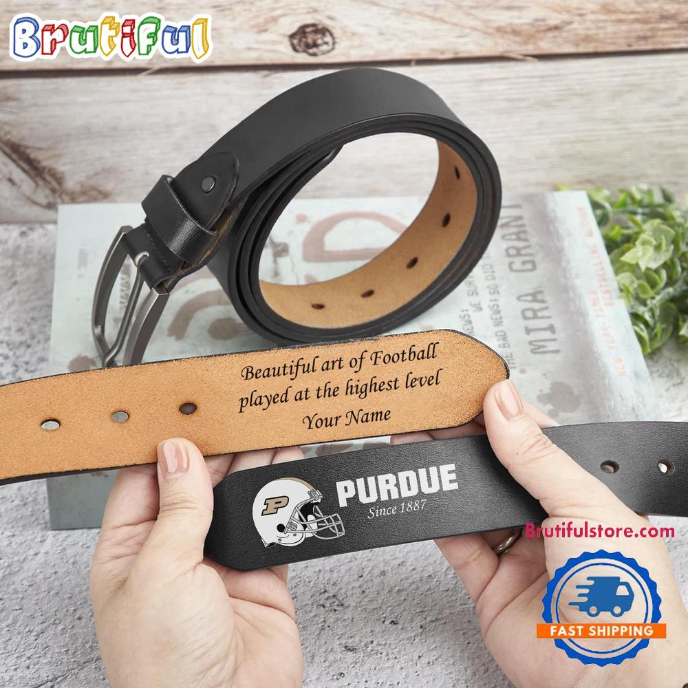 NCAA Purdue Boilermakers Sport Logo Helmets Men’s Leather Belt