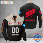 NCAA Rutgers Scarlet Knights Sport Team Custom Name And Number Buttoned Collar Sweatshirt