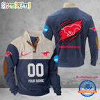 NCAA SMU Mustangs Sport Team Custom Name And Number Buttoned Collar Sweatshirt