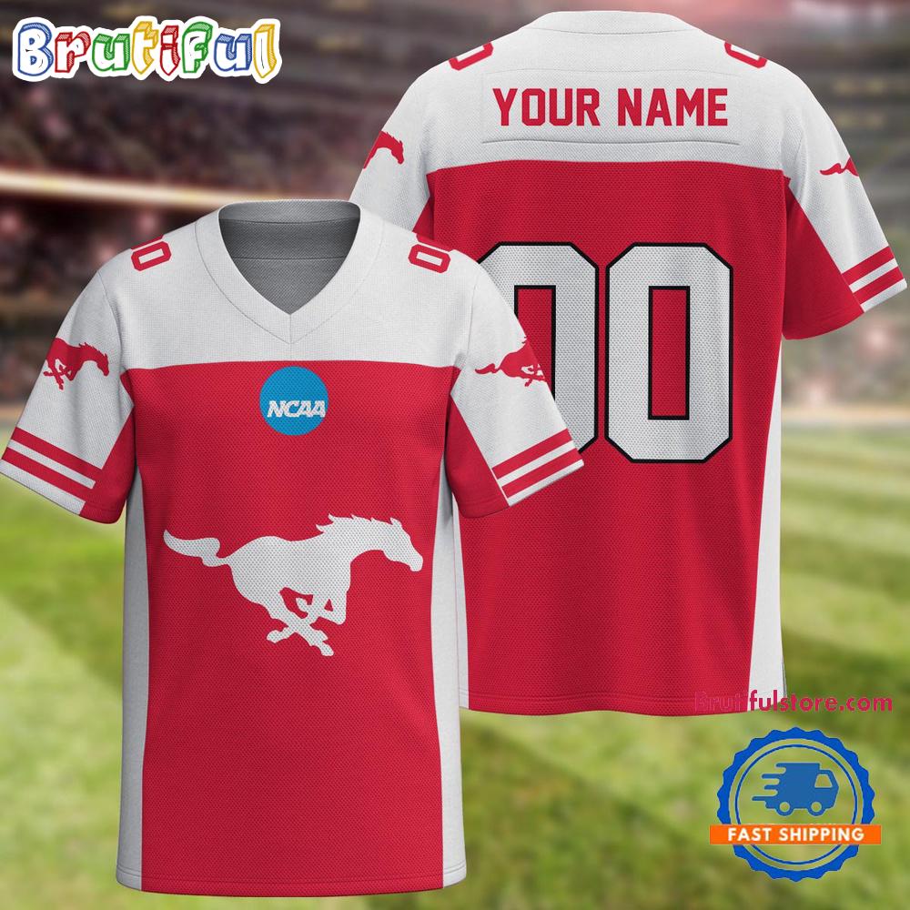 NCAA SMU Mustangs Sport Team New Season Personalized Football Jersey