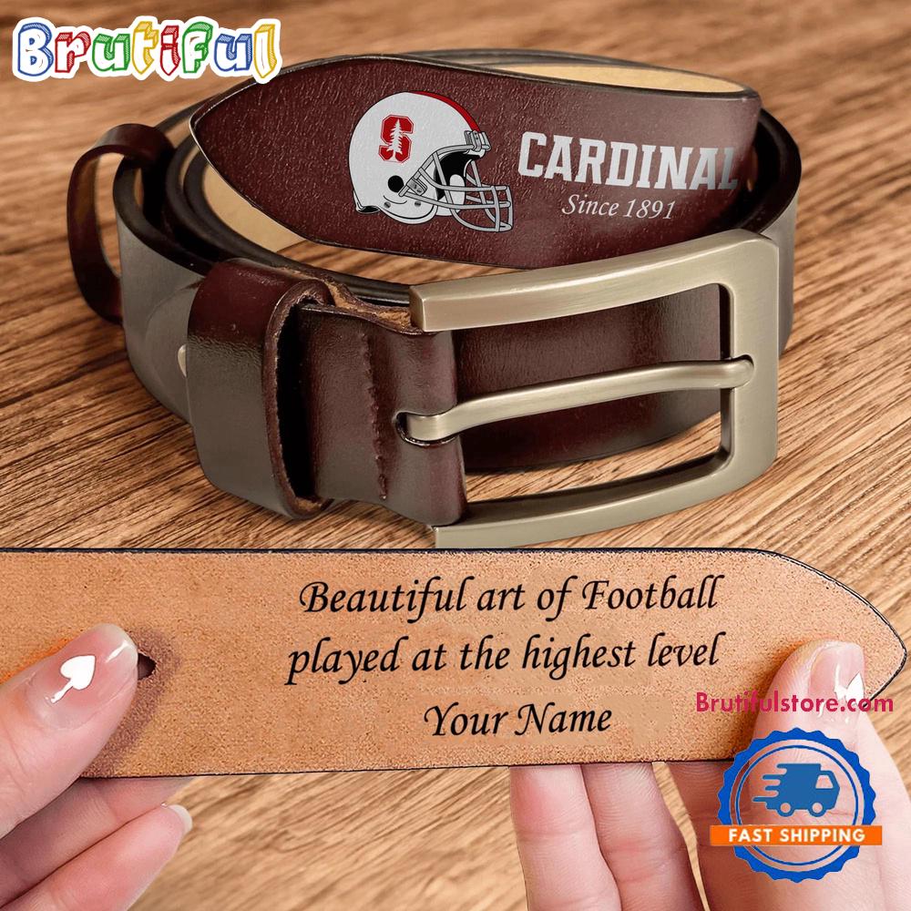 NCAA Stanford Cardinal Sport Logo Helmets Men’s Leather Belt