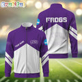 NCAA TCU Horned Frogs Sport Logo Team Personalized Standing Neck Zipper Jacket