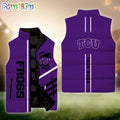 NCAA TCU Horned Frogs Sport Team Personalized Sleeveless Down Puffer Jacket