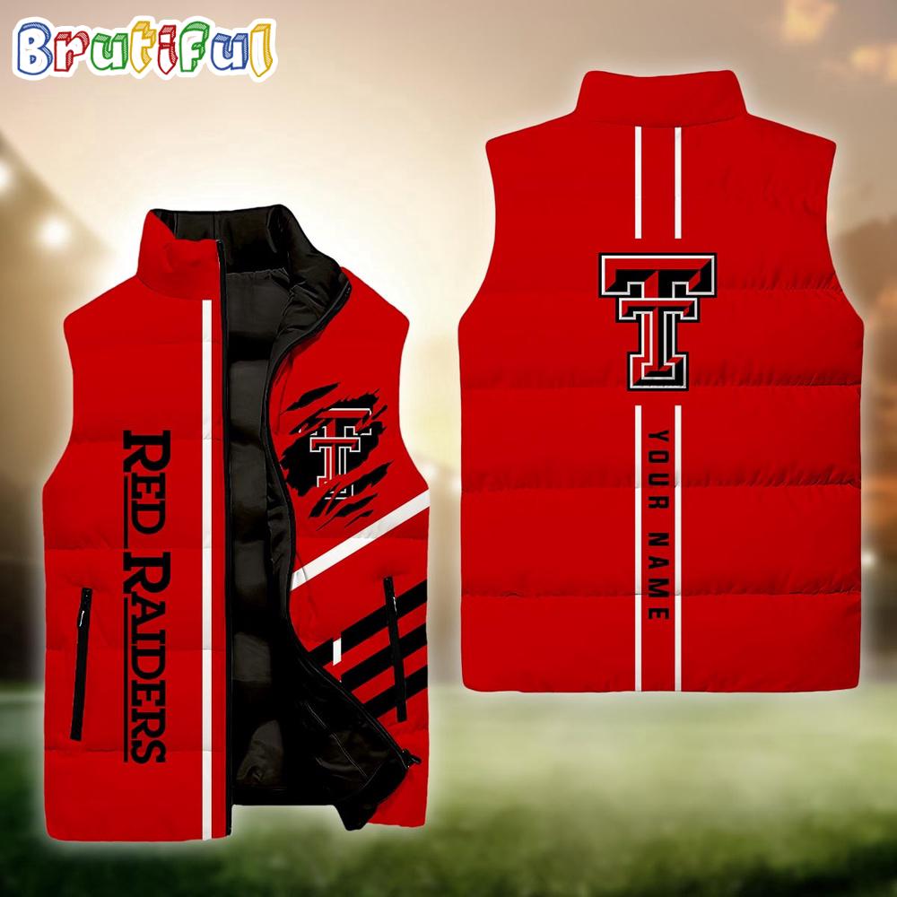 NCAA Texas Tech Red Raiders Sport Team Personalized Sleeveless Down Puffer Jacket