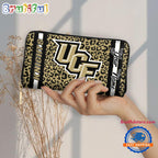 NCAA UCF Knights Leopard Women’s Zip Around Wallet, Sporty Women’s Wallet