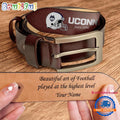 NCAA Uconn Huskies Sport Logo Helmets Men’s Leather Belt