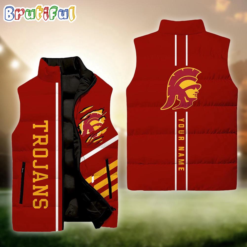 NCAA USC Trojans Sport Team Personalized Sleeveless Down Puffer Jacket