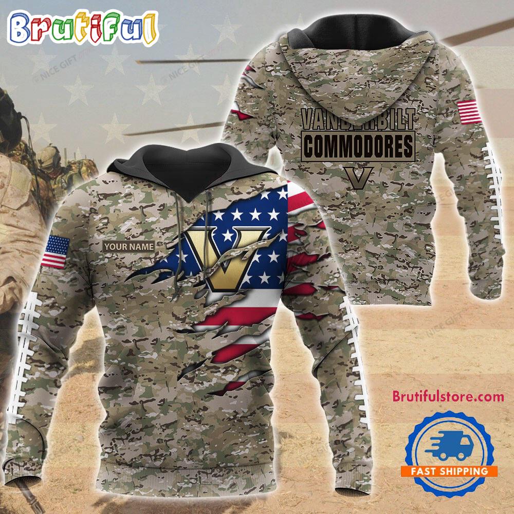 NCAA Vanderbilt Commodores Military Veterans Camouflage Hoodie