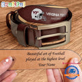 NCAA Virginia Tech Hokies Sport Logo Helmets Men’s Leather Belt