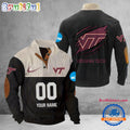 NCAA Virginia Tech Hokies Sport Team Custom Name And Number Buttoned Collar Sweatshirt