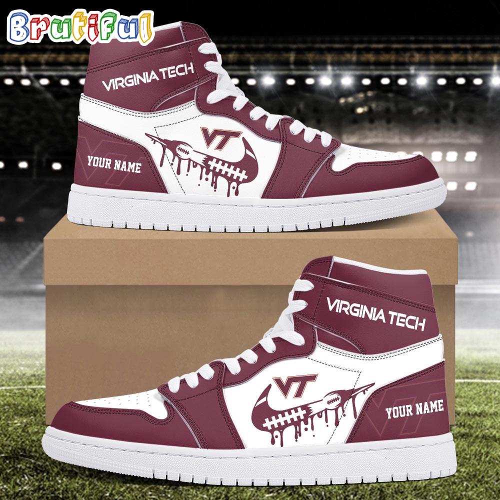 NCAA Virginia Tech Hokies Sport Team Personalized Air Jordan 1 Hightop Shoes