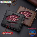 NCAA Virginia Tech Hokies Sporty Custom Men’s Leather Wallet
