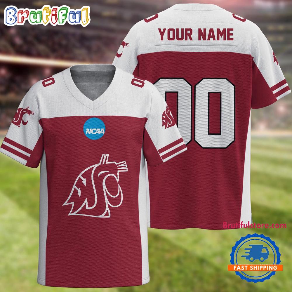 NCAA Washington State Cougars Sport Team New Season Personalized Football Jersey