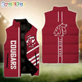 NCAA Washington State Cougars Sport Team Personalized Sleeveless Down Puffer Jacket
