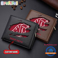 NCAA Washington State Cougars Sporty Custom Men’s Leather Wallet