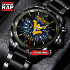 NCAA West Virginia Mountaineers Football Team Logo Design Black Watch