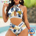 NCAA West Virginia Mountaineers Hawaiian Pattern Deisgn Women’s Bikini Set, Women’s Sporty Summer Bikini Set