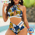 NCAA West Virginia Mountaineers Hawaiian Pattern Summer Beach Women’s Bikini Set