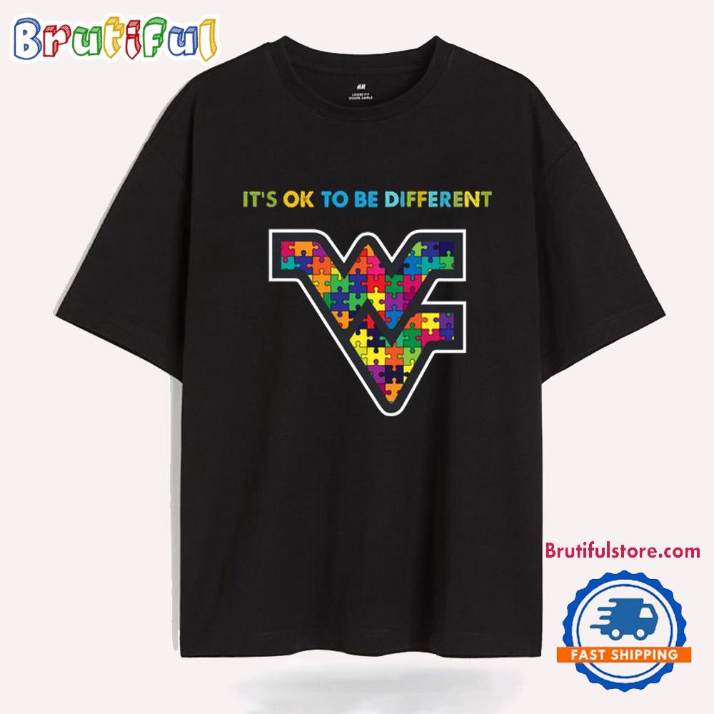 NCAA West Virginia Mountaineers Special Autism Awareness It’s Ok To Be Different T-Shirt
