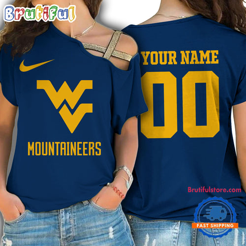 NCAA West Virginia Mountaineers Special Sport Team Custom Women’s One Shoulder Shirt