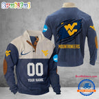 NCAA West Virginia Mountaineers Sport Team Custom Name And Number Buttoned Collar Sweatshirt