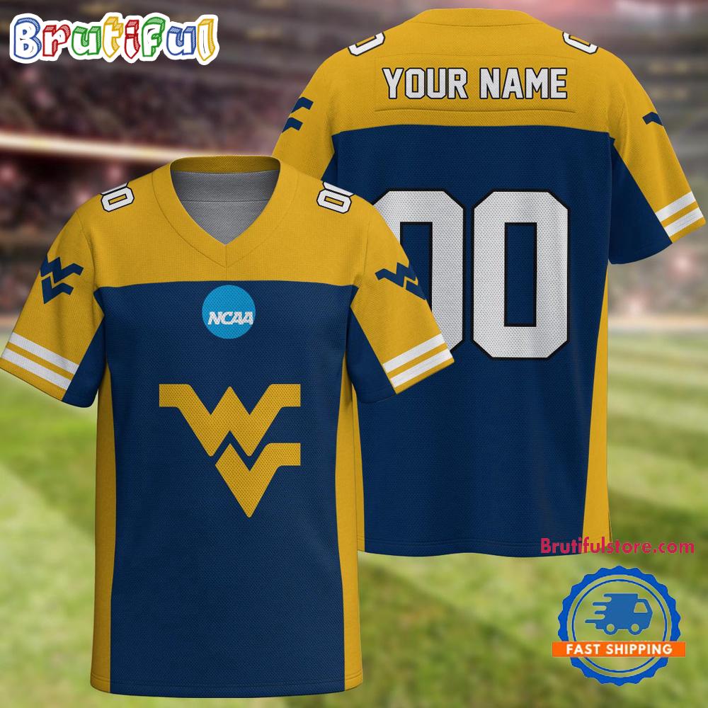 NCAA West Virginia Mountaineers Sport Team New Season Personalized Football Jersey