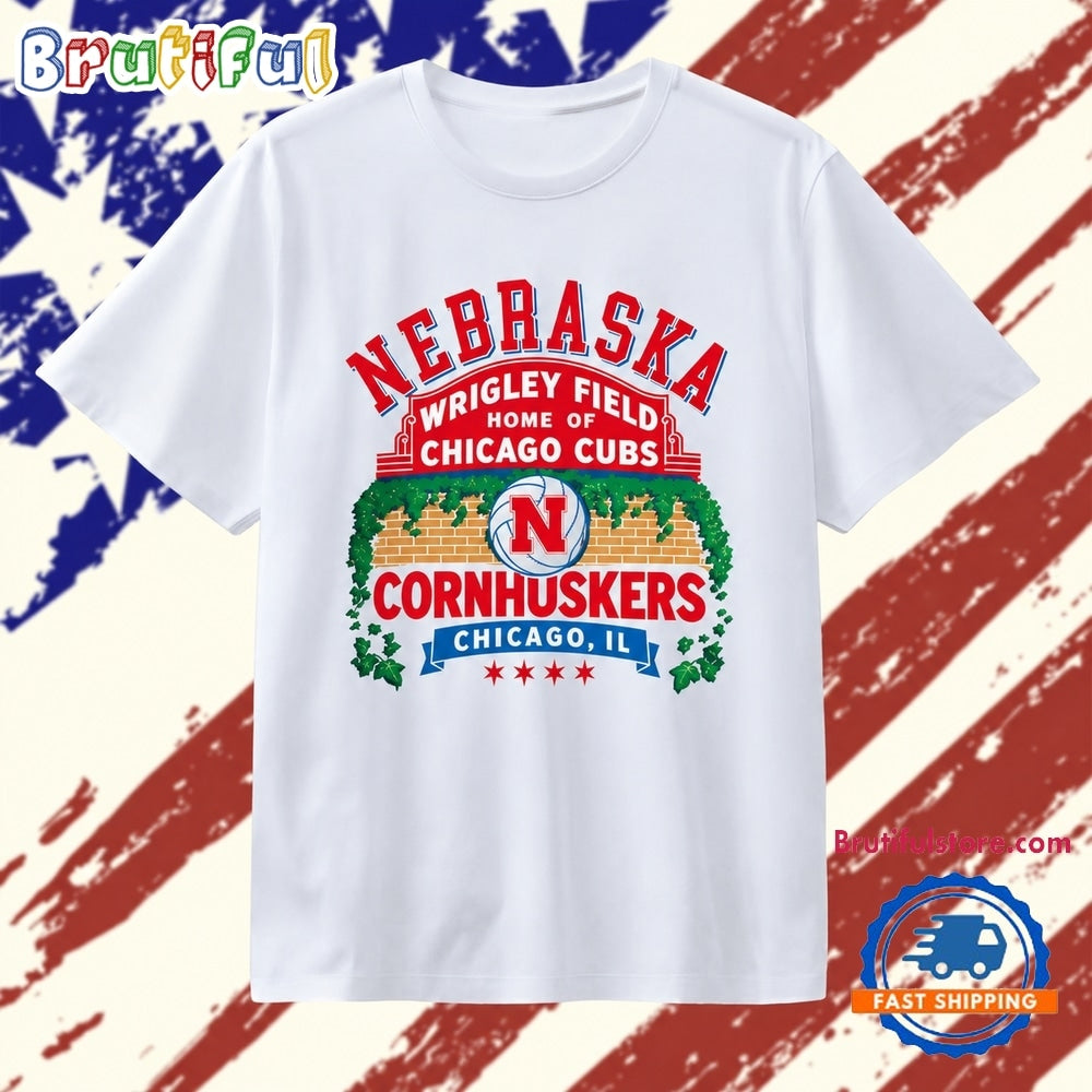 Nebraska Cornhuskers 2026 Volleyball Wrigley Field Chicago T Shirt