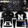 Nebraska Cornhuskers Football 2025 Blackout Hoodie Shirt