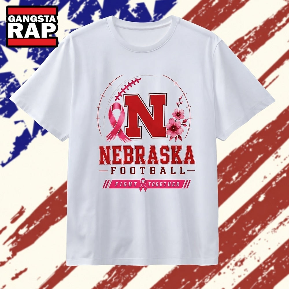 Nebraska Cornhuskers Football Fight Together Breast Cancer Awareness T Shirt