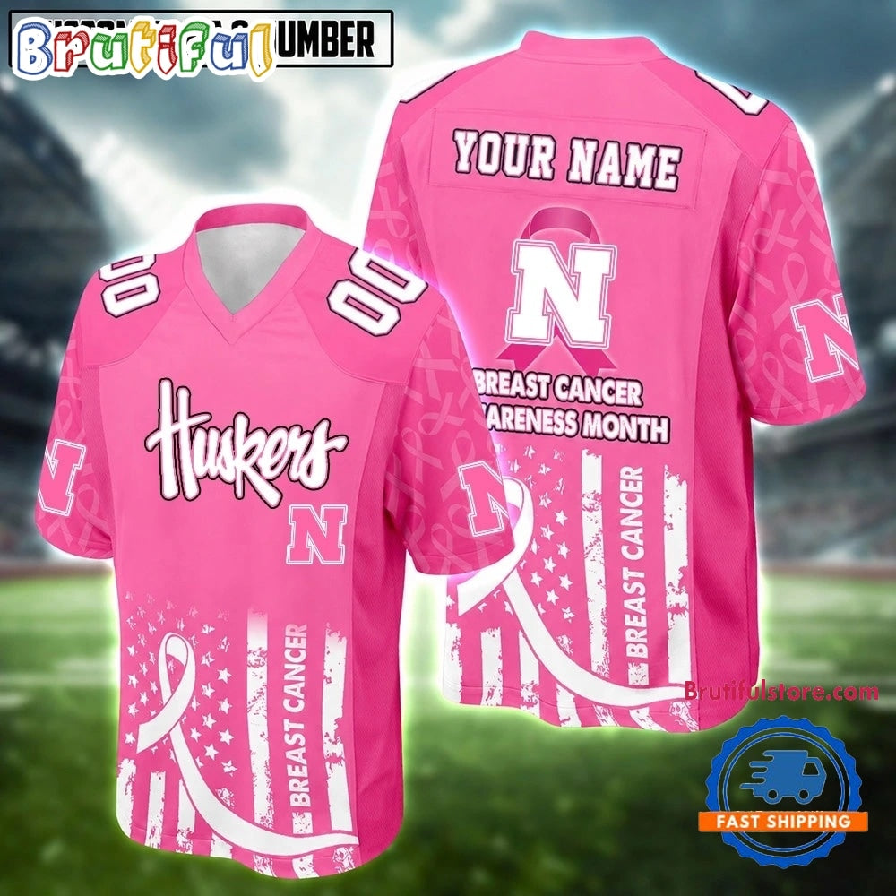 Nebraska Cornhuskers NCAA Breast Cancer Awareness Month 2026 Football Jersey