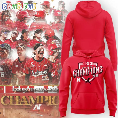 Nebraska Huskers Softball 2026 BIG TEN REGULAR SEASON CHAMPIONS Hoodie T-Shirt