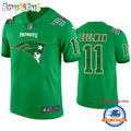 New England Patriots #11 Julian Edelman Jersey St. Patricks Day Kelly Green Lucky Football Jersey