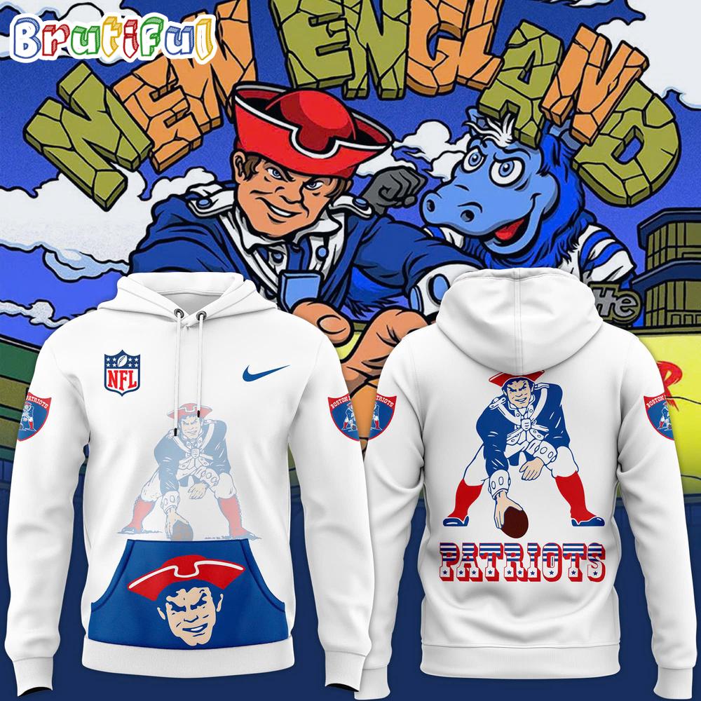 New England Patriots 2025 Throwback Logo Club Fleece Pullover Hoodie