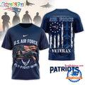 New England Patriots 2026 NFL Air Force Veteran Special New 3D Shirt
