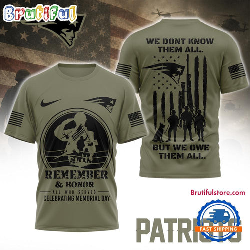 New England Patriots 2026 NFL Celebrating Memorial Day Limited 3D Shirt