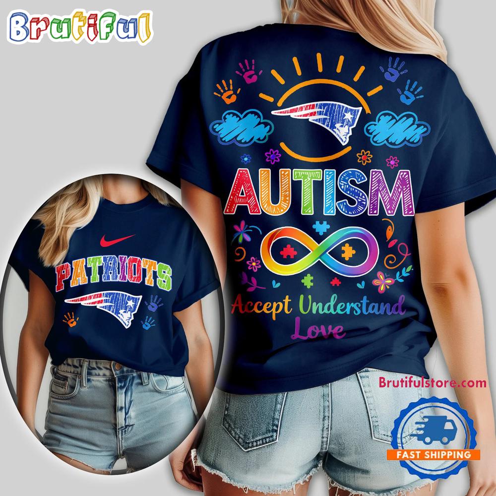 New England Patriots 2026 NFL National Autism Acceptance Month Design 3D T Shirt