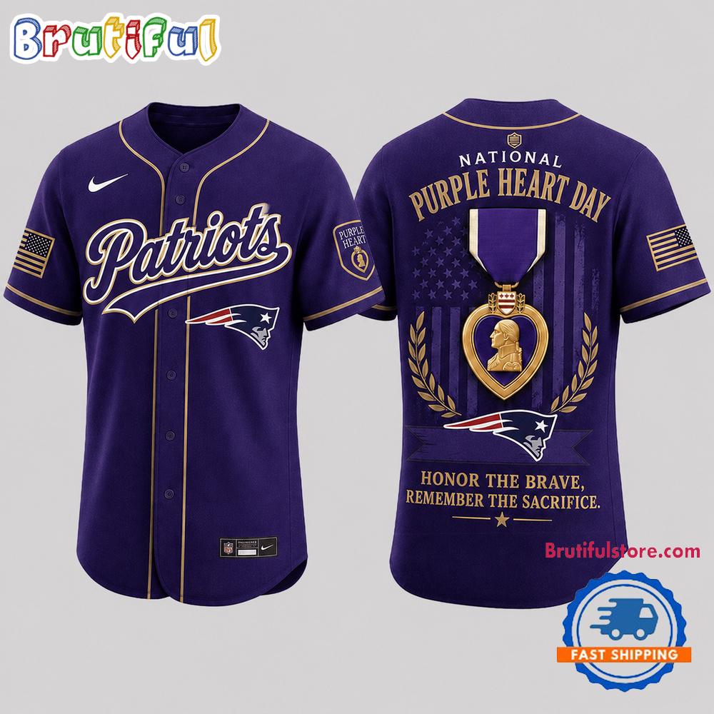 New England Patriots 2026 NFL Purple Heart Day Baseball Jersey Shirt