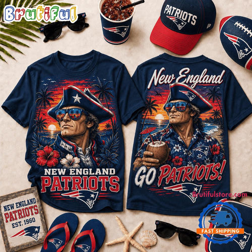 New England Patriots 2026 NFL Summer Tropical New Design 3D Shirt