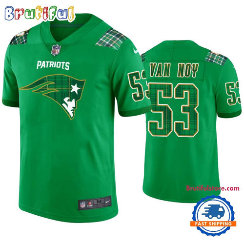 New England Patriots #53 Kyle Van Noy Jersey St. Patricks Day Kelly Green Lucky Football Jersey