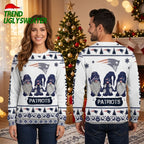 New England Patriots Christmas Gnomes Ugly Christmas Sweater