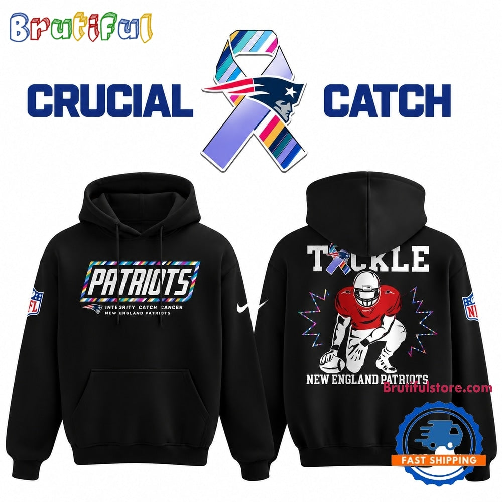 New England Patriots Crucial Catch Intercept Cancer 2026 Hoodie