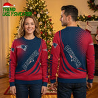 New England Patriots Diagonal Logo And Lettering Ugly Christmas Sweater