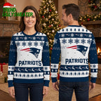 New England Patriots Logo Snowflake Pattern Ugly Christmas Sweater