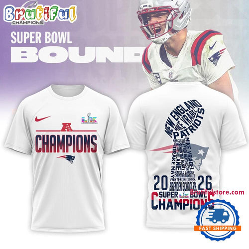 New England Patriots NFL 2026 Super Bowl LX All Over Print T Shirt