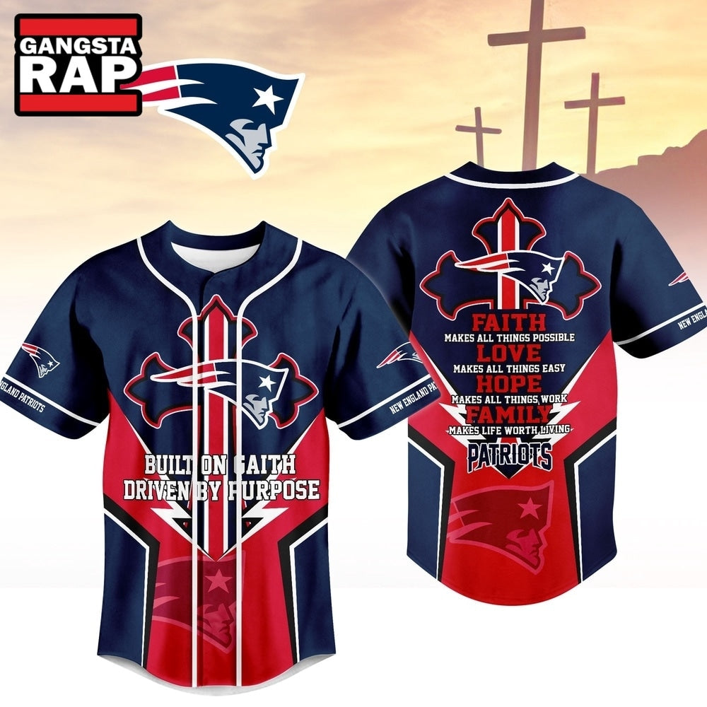 New England Patriots NFL Blessed Beyond The Score Baseball Jersey