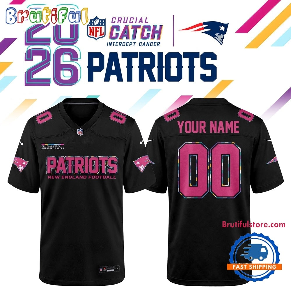 New England Patriots NFL Crucial Catch 2026 Black Limited Edition Football Jersey