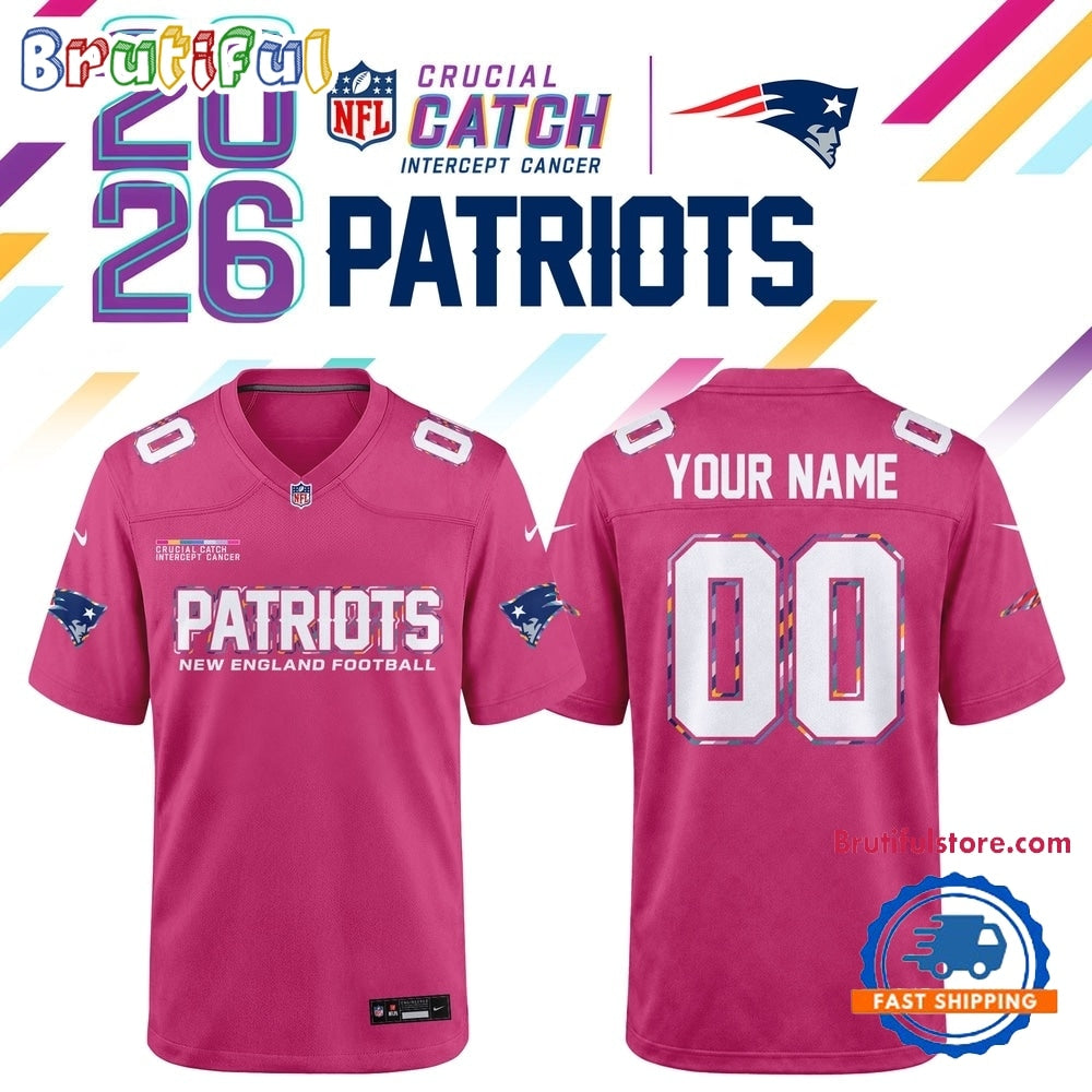New England Patriots NFL Crucial Catch 2026 Pink Limited Edition Football Jersey