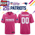 New England Patriots NFL Crucial Catch 2026 Pink Limited Edition Football Jersey